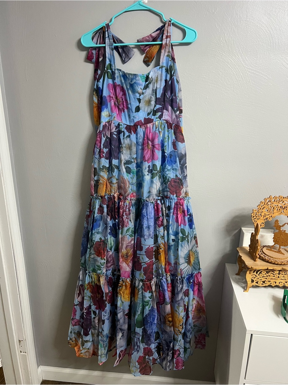 Multi-Color Floral Tiered Maxi Dress